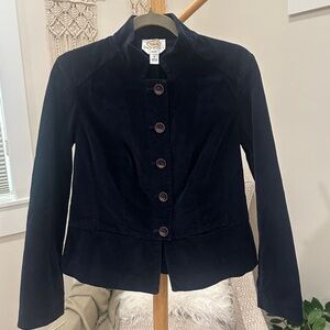 Talbots Petites Navy Velvet-Like Cotton Stretch Jacket Women’s 6
